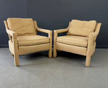 Load image into Gallery viewer, Pair of Drexel Parsons Style Chairs with Curvaceous Backs Mid Century