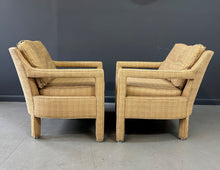 Load image into Gallery viewer, Pair of Drexel Parsons Style Chairs with Curvaceous Backs Mid Century