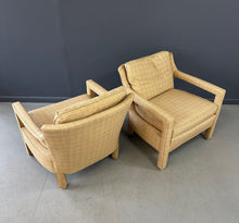 Load image into Gallery viewer, Pair of Drexel Parsons Style Chairs with Curvaceous Backs Mid Century