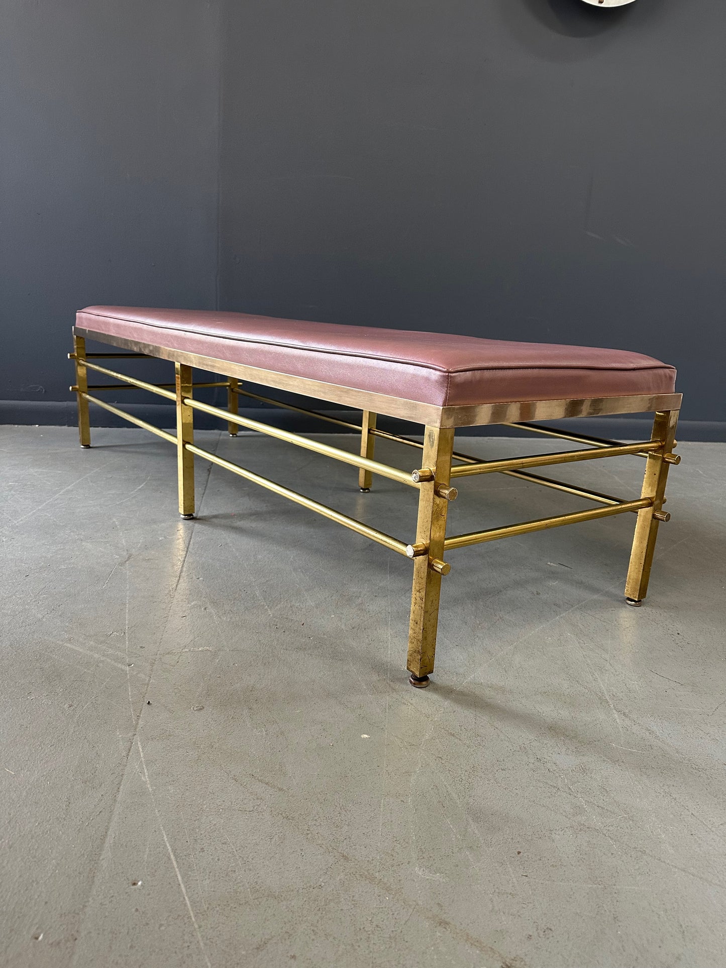 SOLD – 1950s Tommi Parzinger for Parzinger Originals Brass Bench