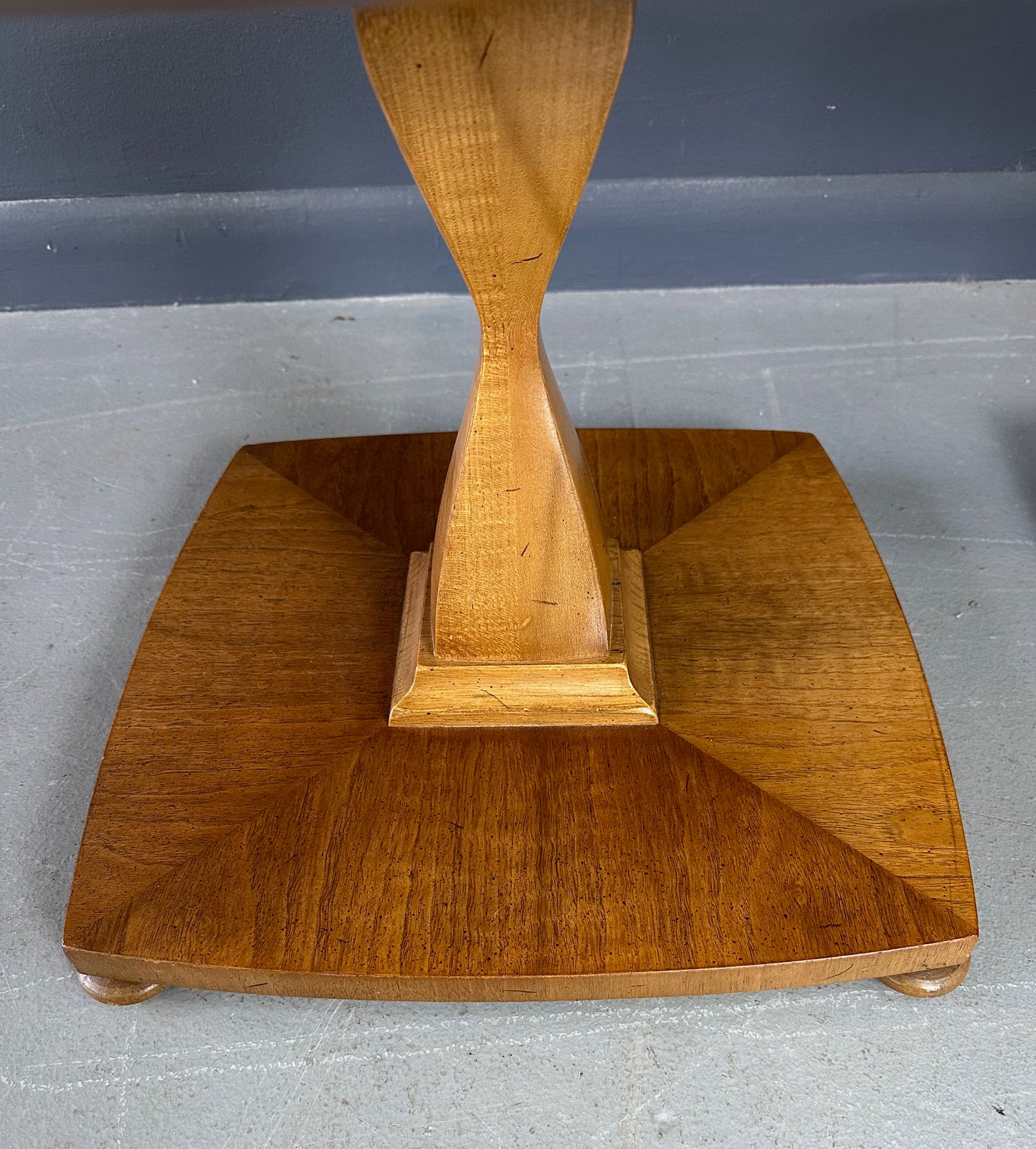SOLD – Mid Century Drexel Travertine and Walnut Side Tables