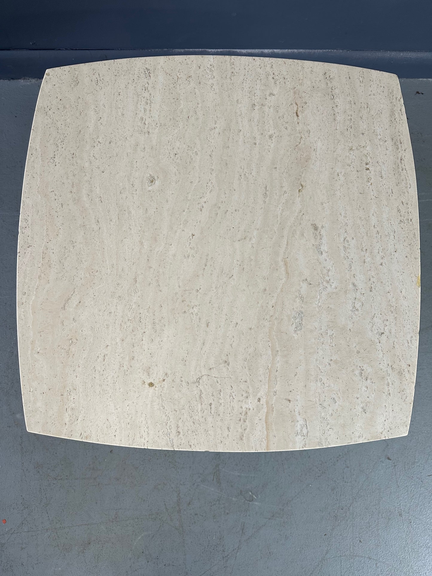 SOLD – Mid Century Drexel Travertine and Walnut Side Tables