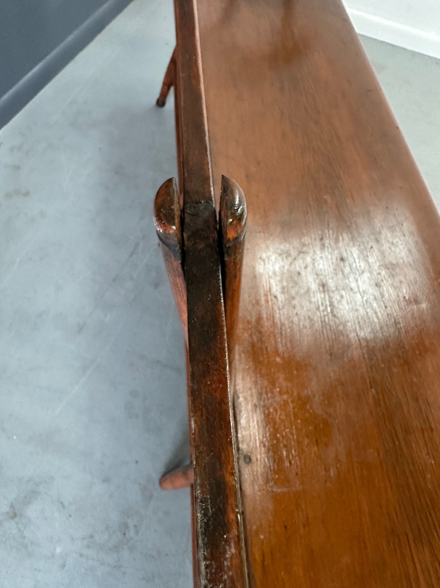SOLD – Antique Pine Rustic Spindle Back Long Deacon's Bench