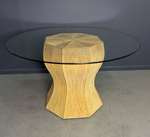 Load image into Gallery viewer, 1980s Pencil Reed and Glass Curvaceous Dining Table Post Modern