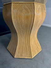 Load image into Gallery viewer, 1980s Pencil Reed and Glass Curvaceous Dining Table Post Modern