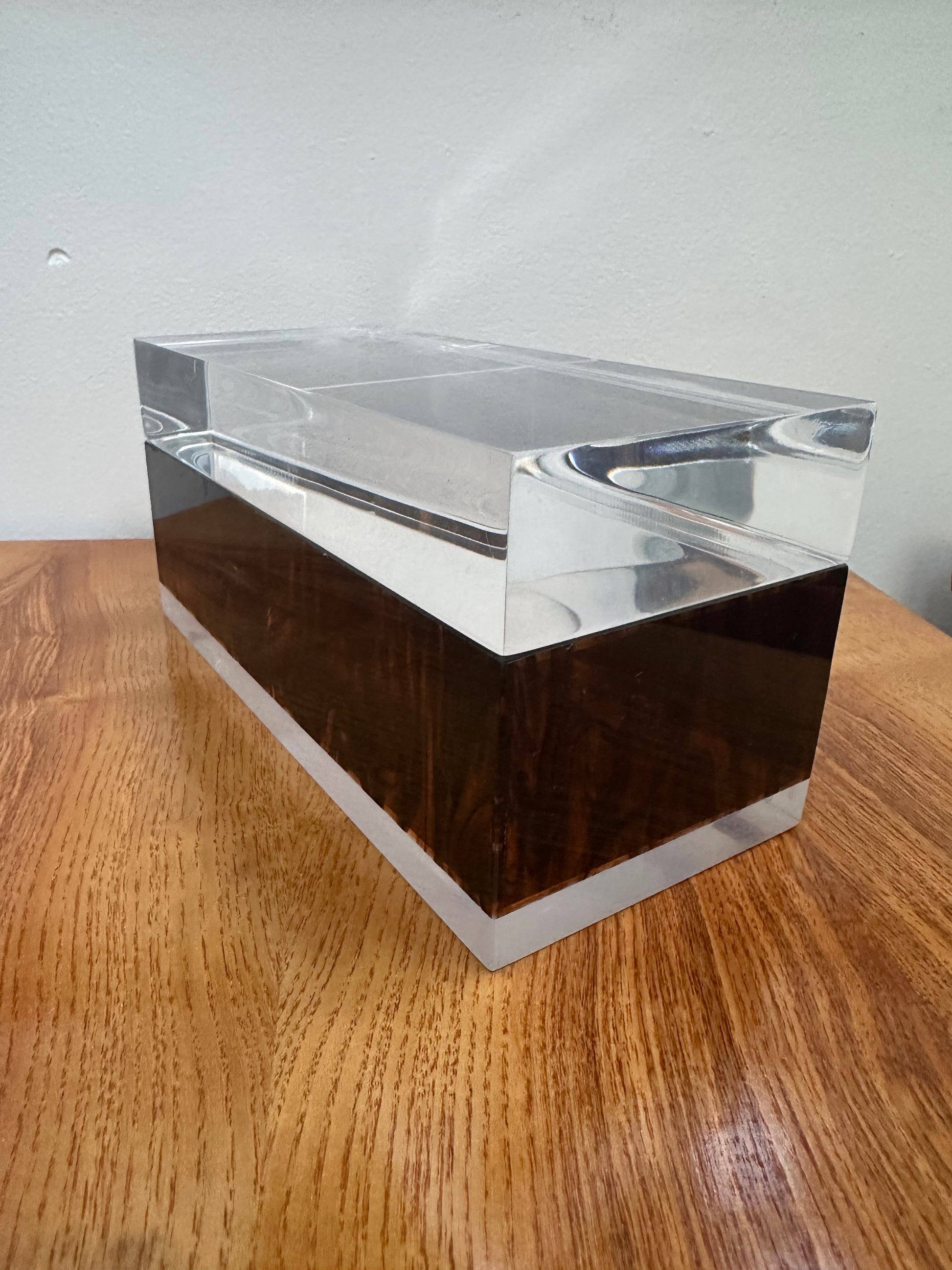 Mid Century Philippe Cheverny Lucite and Faux Tortoise Shell Trinket Box