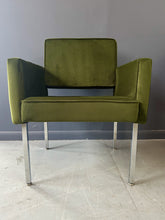 Load image into Gallery viewer, Mid Century Armchair Upholstered in Green Velvet, Knoll Style