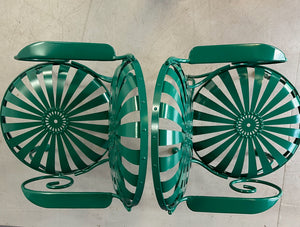 Set of Six 1940s Iron & Steel Garden Patio Bistro Cafe Chairs by Francois Carré