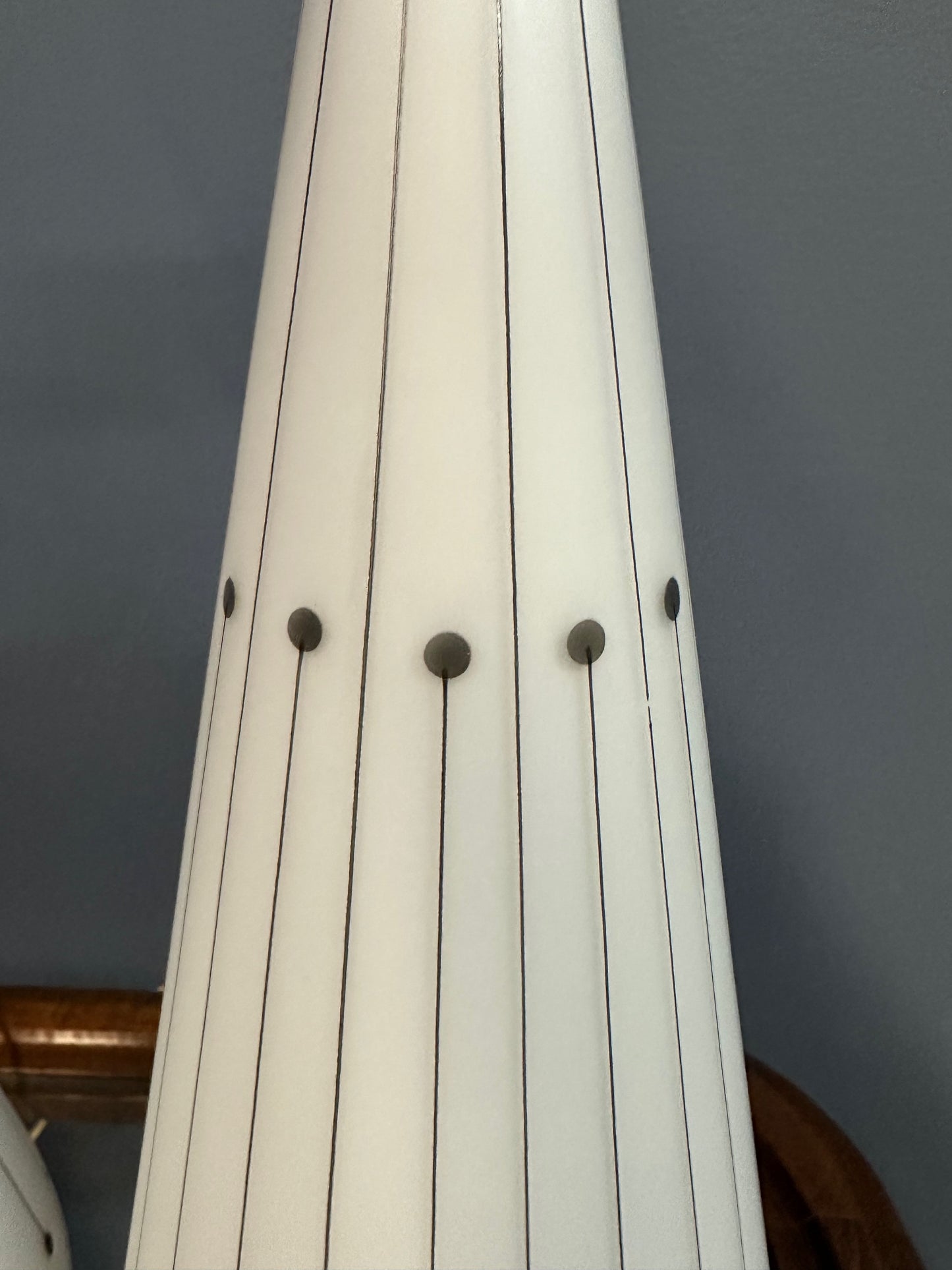 SOLD – Mid-Century Danish Modern Glass & Walnut Table Lamps with a Geometric Design - Set of 2
