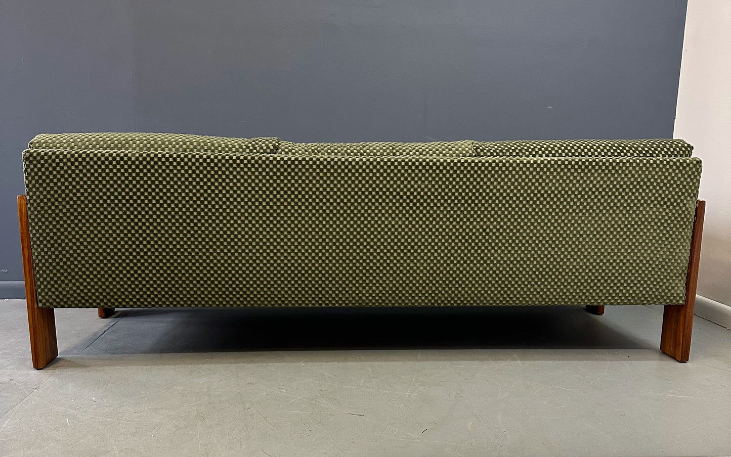 SOLD – Adrian Pearsall for Craft Associates Walnut Trimmed Sofa Mid Century