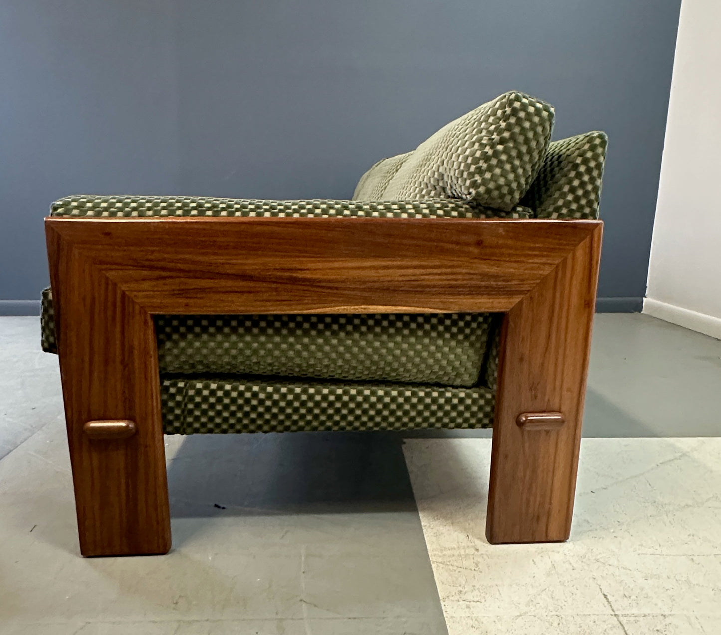 SOLD – Adrian Pearsall for Craft Associates Walnut Trimmed Sofa Mid Century