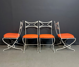 1940s French Set of Six Outdoor Chairs and Table Mid Century