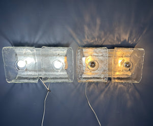 Glass Wall Lighs t by Carlo Nason Kalmar Franken, 1960s, Set of 2