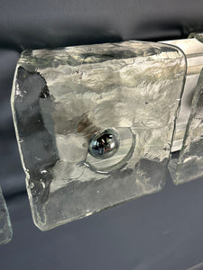 Glass Wall Lighs t by Carlo Nason Kalmar Franken, 1960s, Set of 2