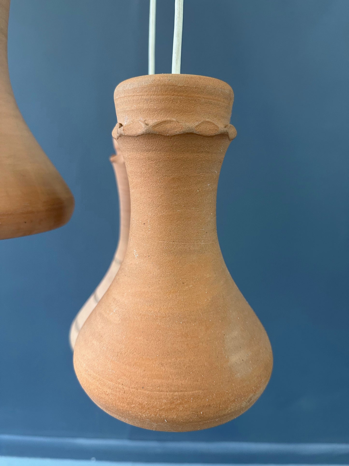 SOLD – Elie Eppstein 3 Tiered Terracotta Chandelier Israel, 1970s