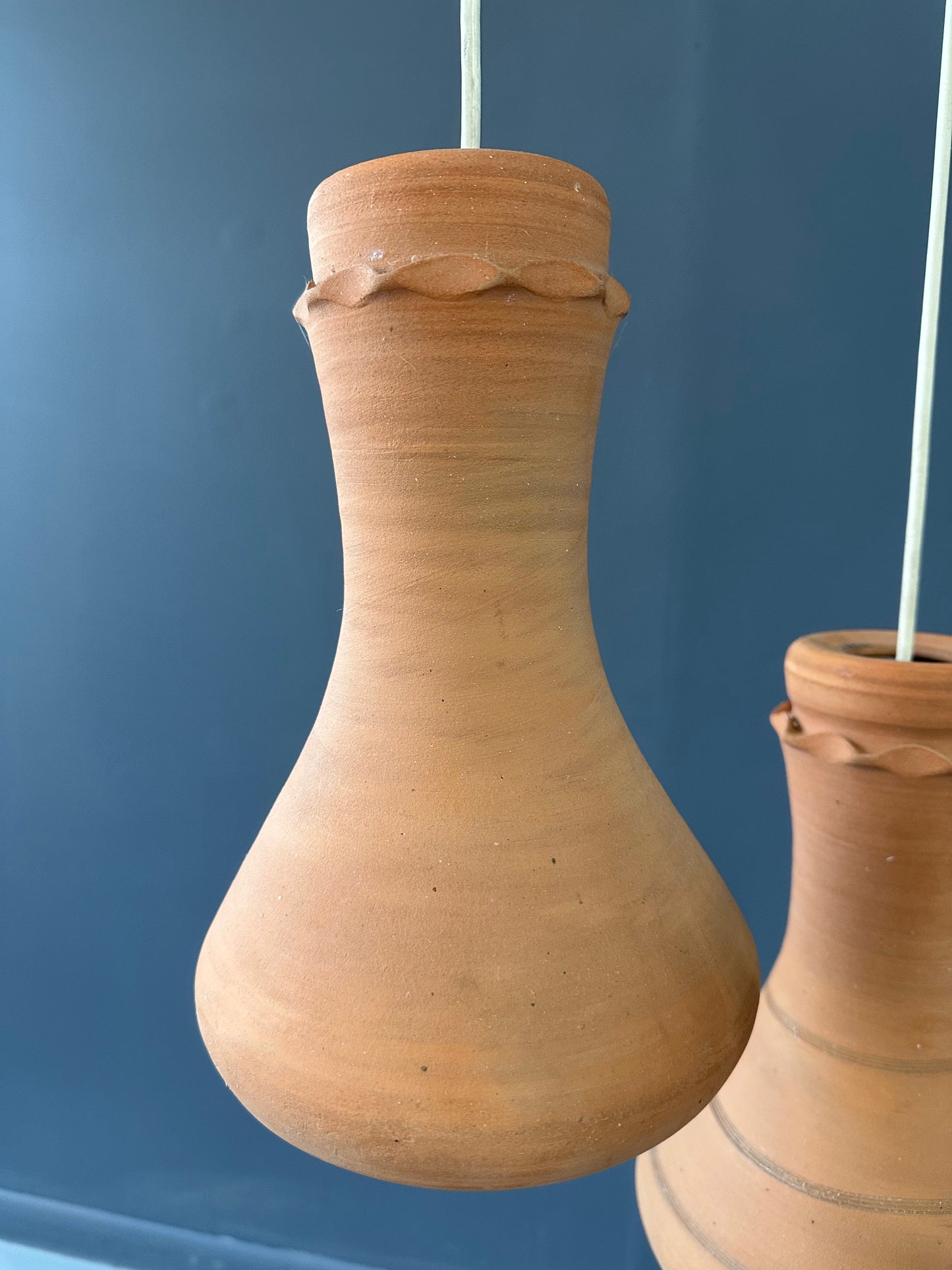SOLD – Elie Eppstein 3 Tiered Terracotta Chandelier Israel, 1970s