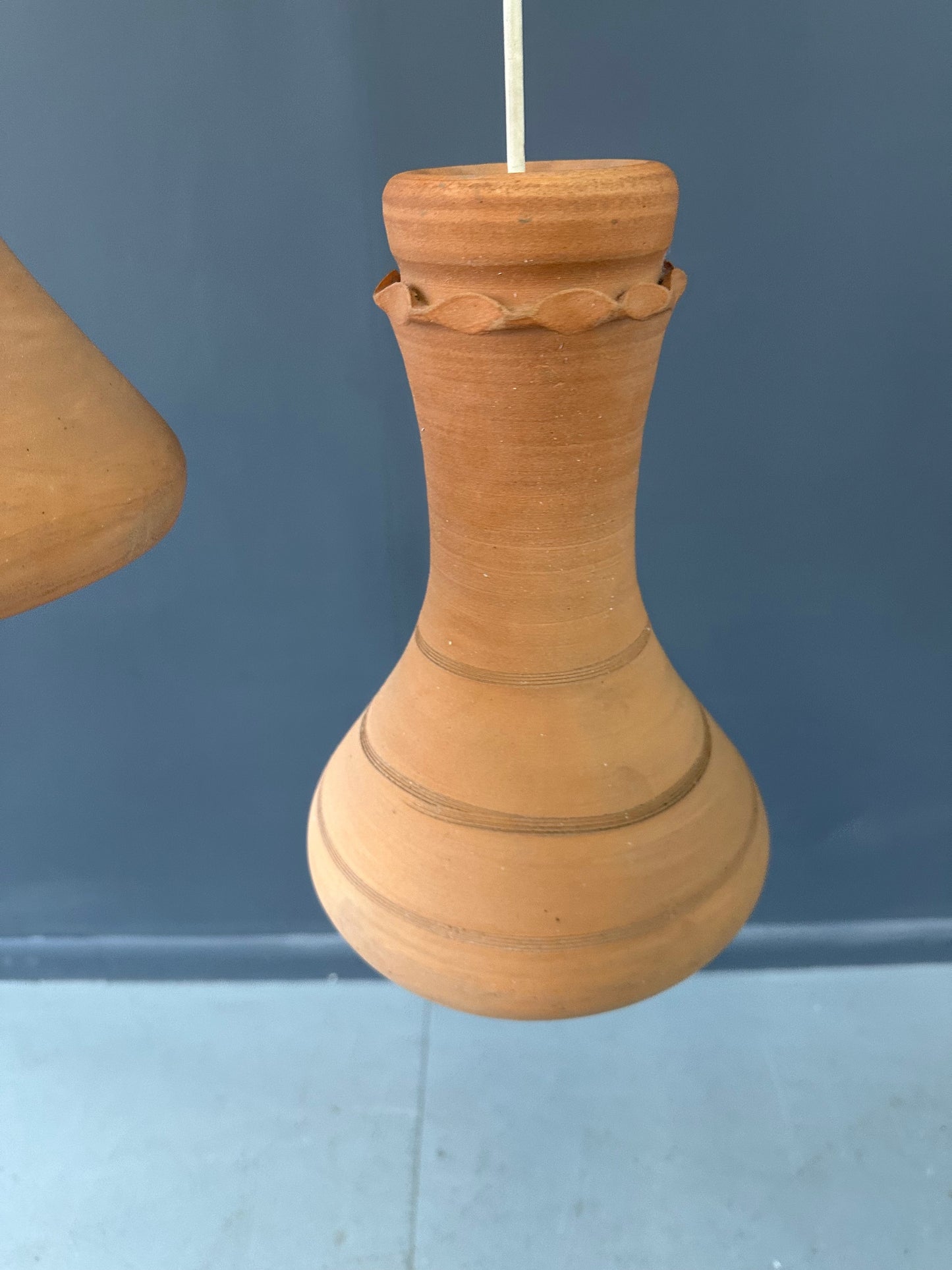 SOLD – Elie Eppstein 3 Tiered Terracotta Chandelier Israel, 1970s
