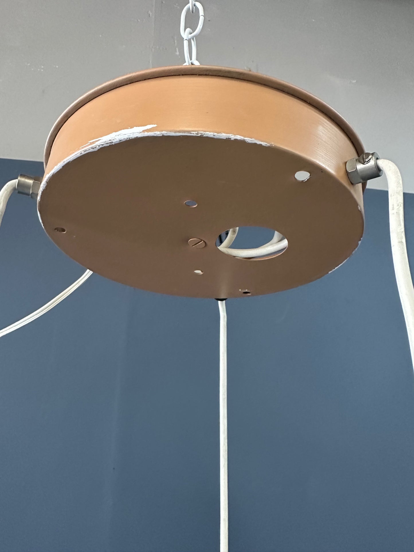 SOLD – Elie Eppstein 3 Tiered Terracotta Chandelier Israel, 1970s