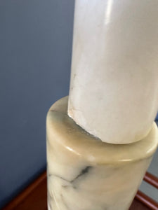 Mid Century Italian Tall Stacked Marble Lamp in Blues and Greens