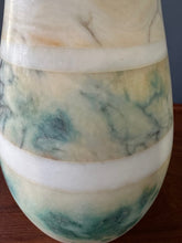 Load image into Gallery viewer, Mid Century Italian Tall Stacked Marble Lamp in Blues and Greens
