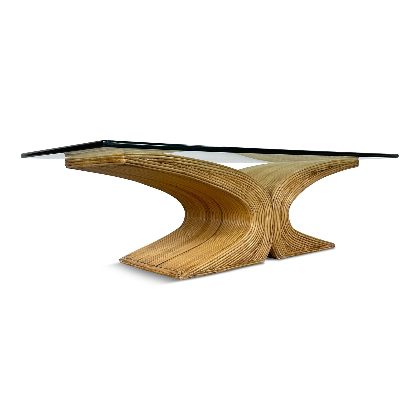 SOLD – Mid-Century Pencil Reed Coffee Table in the Style of Gabriella Crespi
