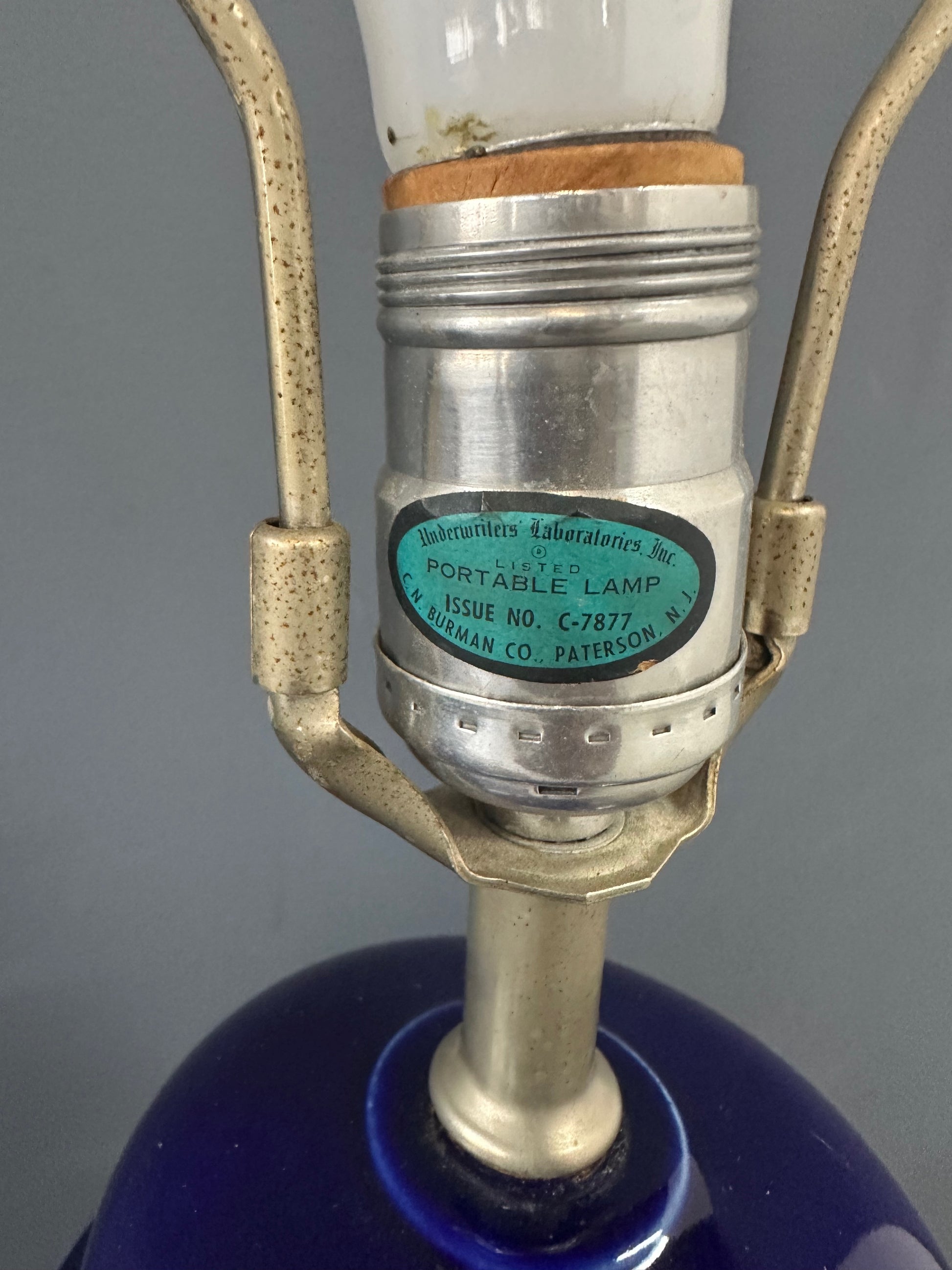 1970s CN Burman Cobalt Blue Ceramic Ginger Jar Table Lamps – Pair