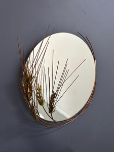 Mid Century Curtis Jere Wheat stalk Mirror Signed dated 1981