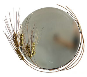 Mid Century Curtis Jere Wheat stalk Mirror Signed dated 1981