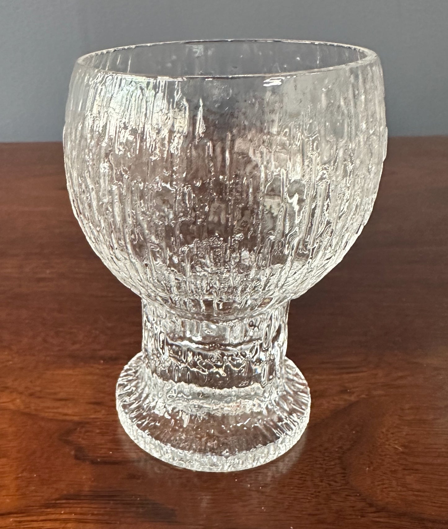 Vintage Kekkerit stemware by Timo Sarpaneva for Iittala, mid-century modern textured glass goblets
