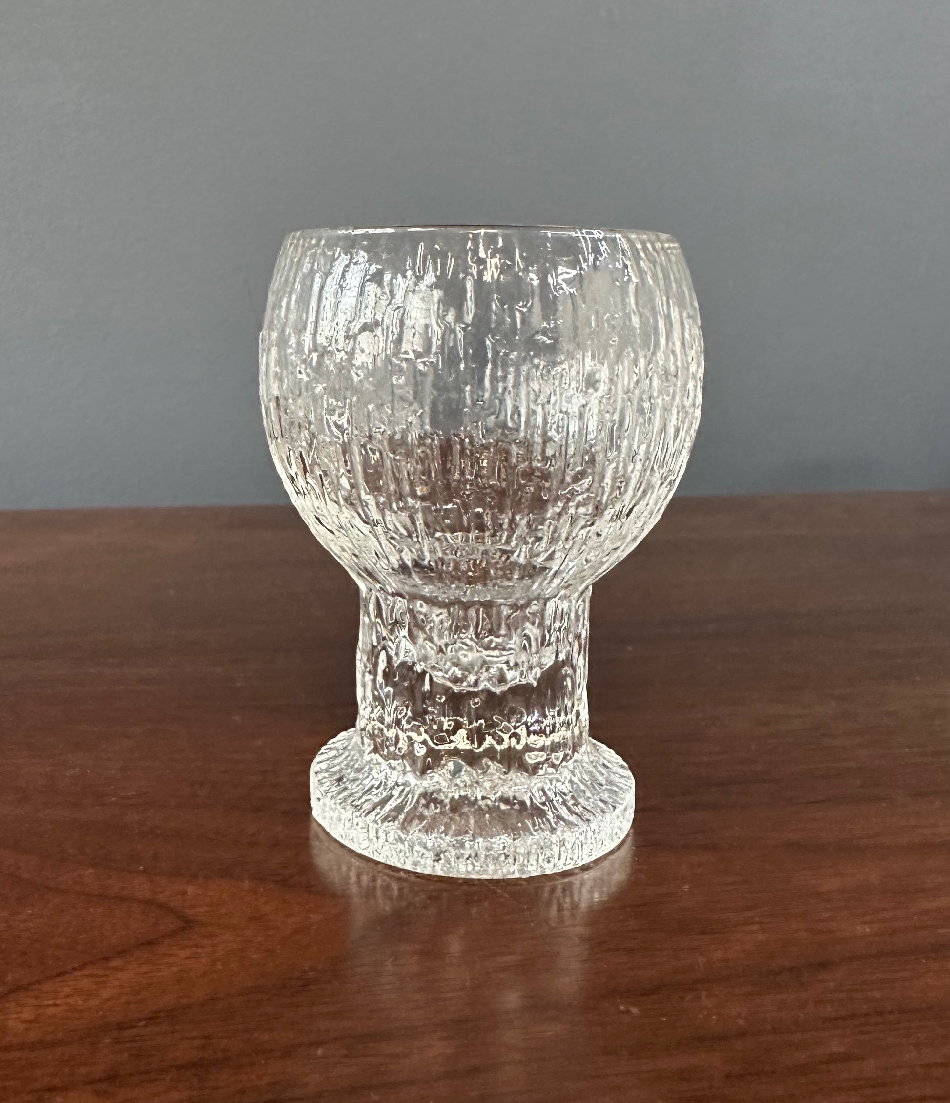 Vintage Kekkerit stemware by Timo Sarpaneva for Iittala, mid-century modern textured glass goblets