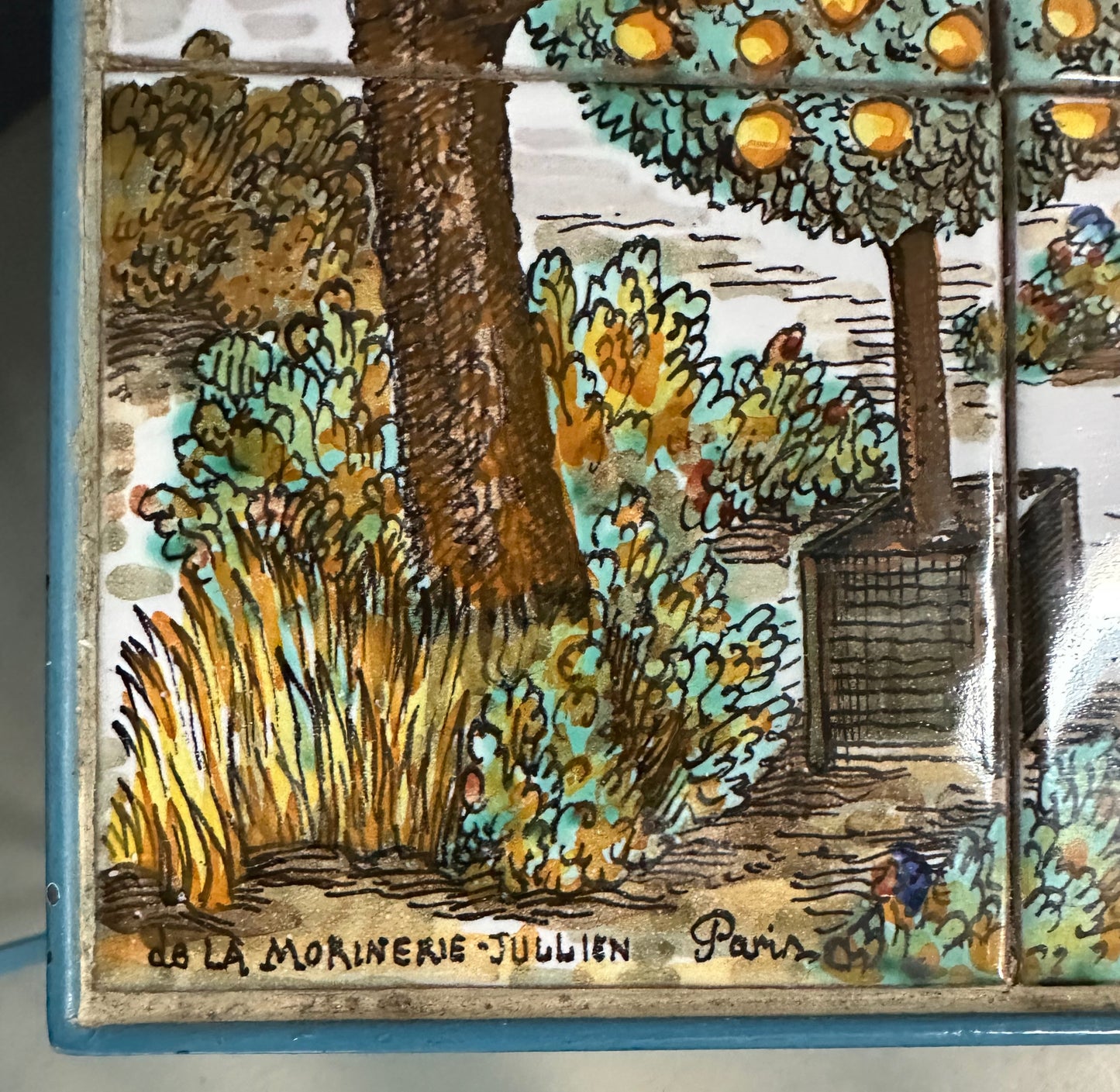 SOLD – Pair of JB de La Morinerie Jullien - Paris Tile Top Iron Tables