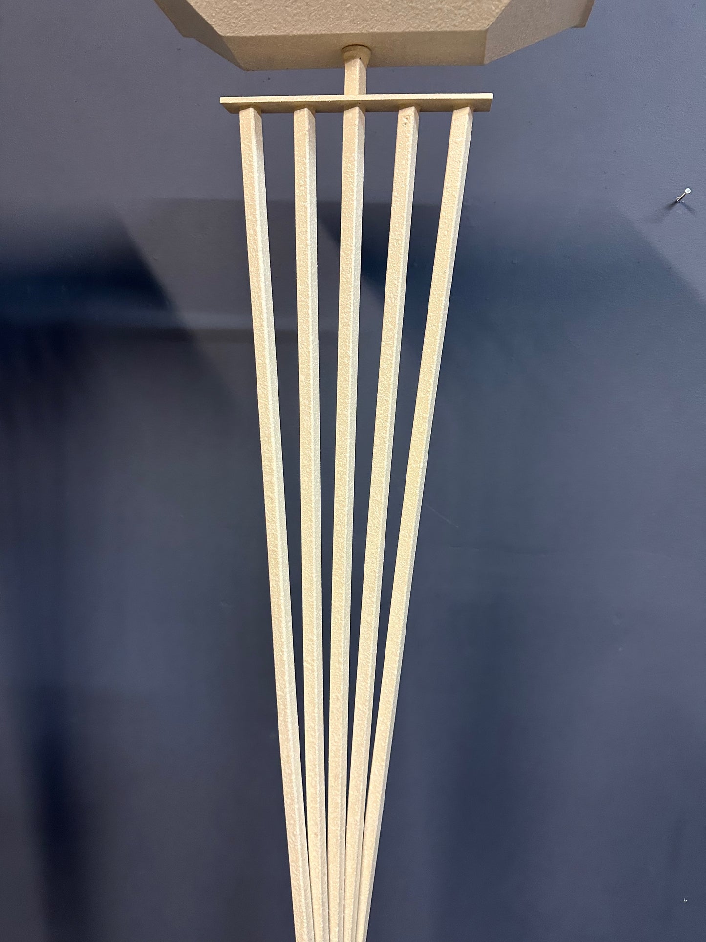 SOLD – Pair of Sculptural Postmodern Kichler Halogen Torchiere Floor Lamps, 1992