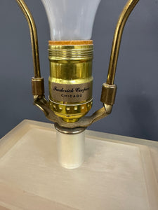 Pair of Faux Marble Table Lamps by Frederick Cooper, 1990 with Brushed Acrylic