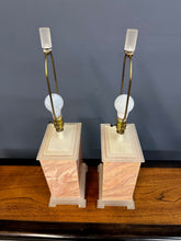 Load image into Gallery viewer, Pair of Faux Marble Table Lamps by Frederick Cooper, 1990 with Brushed Acrylic
