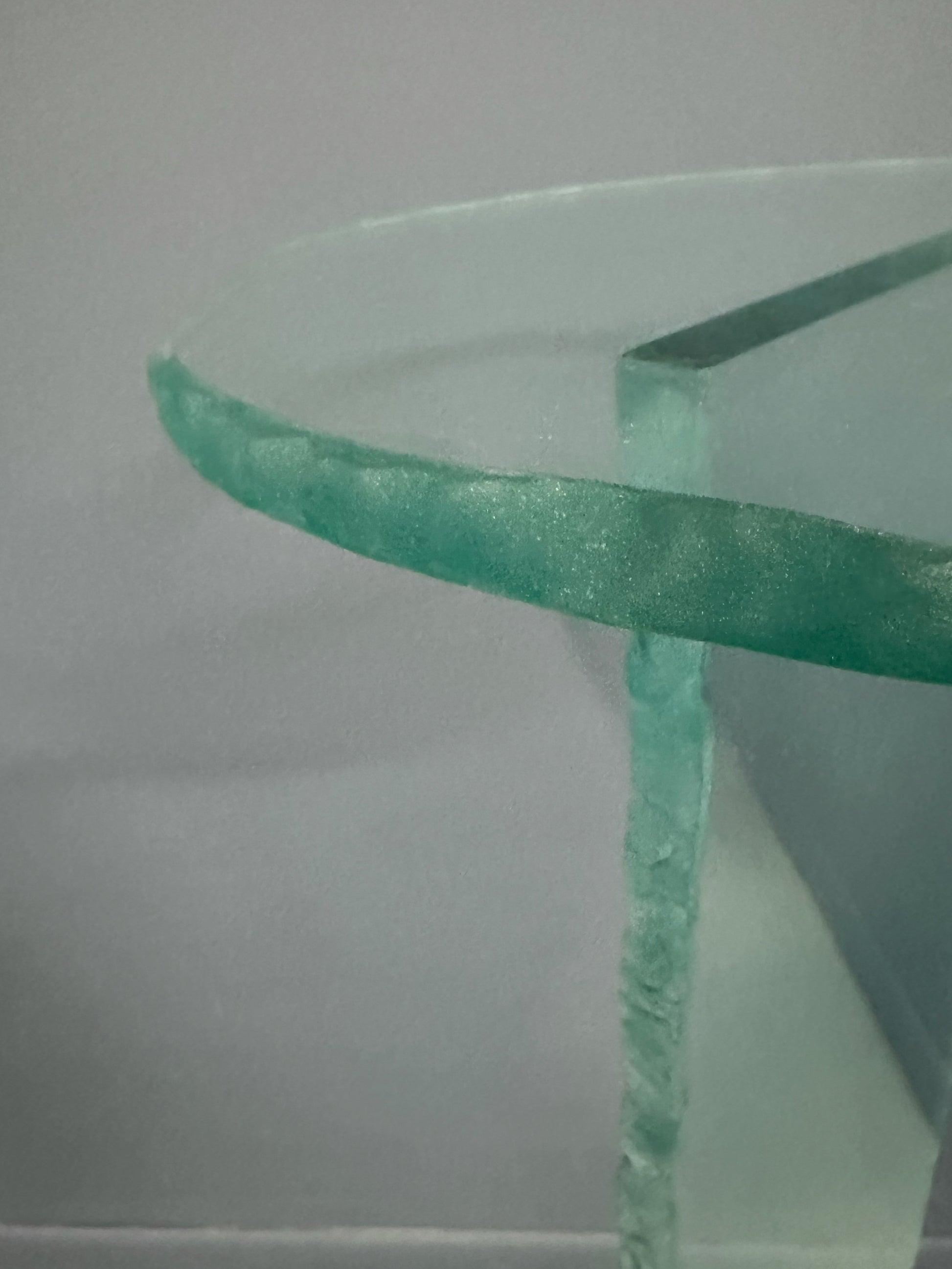 1990s Post Modern Rough Edge Glass Pedestal