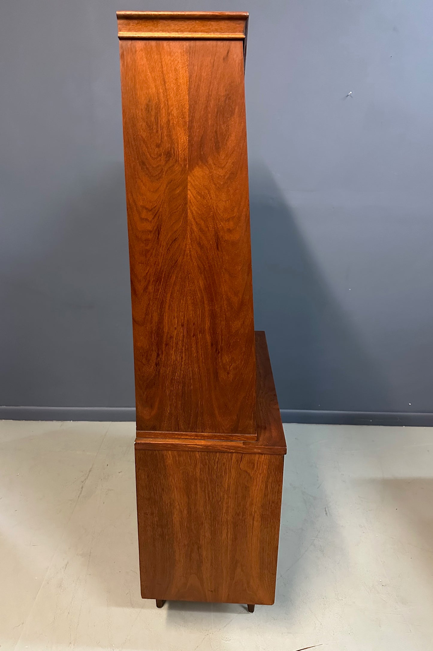 1970s Garrison Mid Century Walnut 2 Door China Cabinet