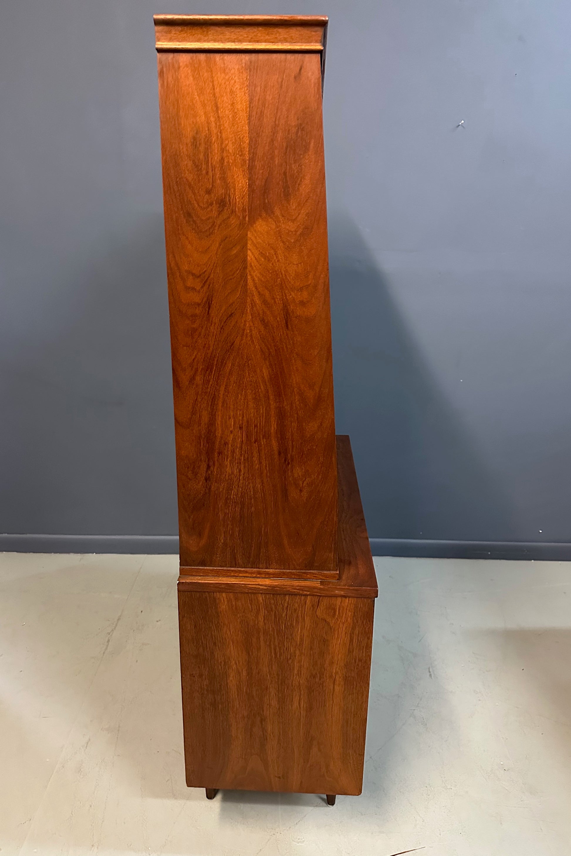 1970s Garrison Mid Century Walnut 2 Door China Cabinet