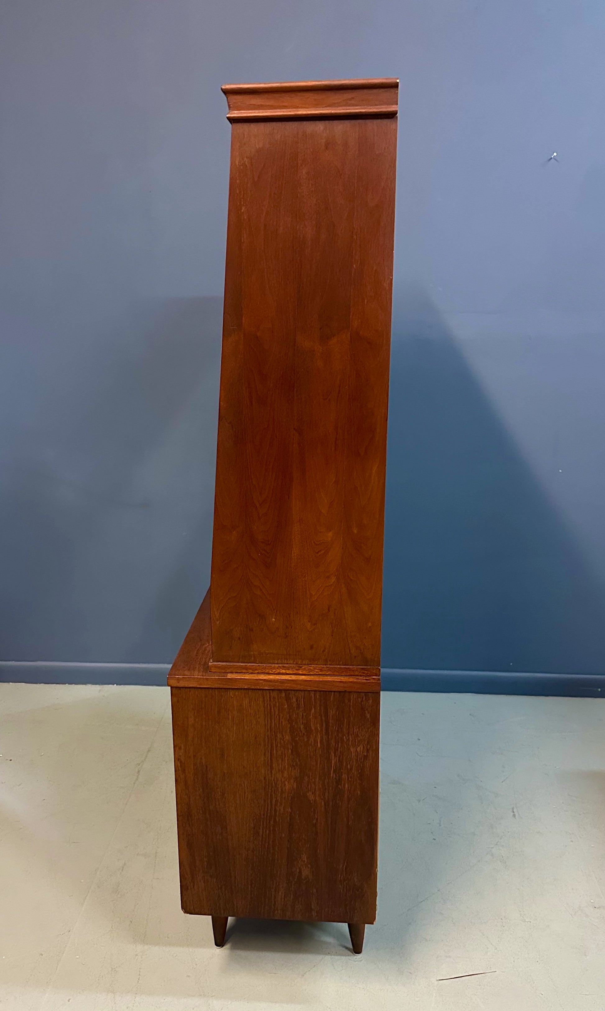 1970s Garrison Mid Century Walnut 2 Door China Cabinet