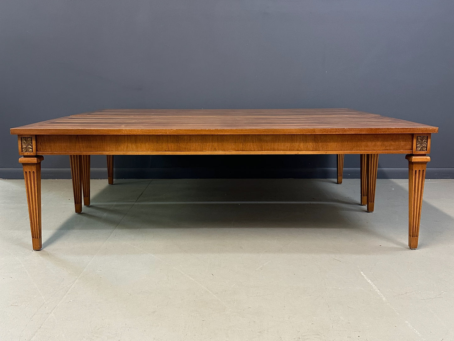 Pair of Mid-Century Neoclassical Style Tables with Rosewood Tops and Fluted Legs