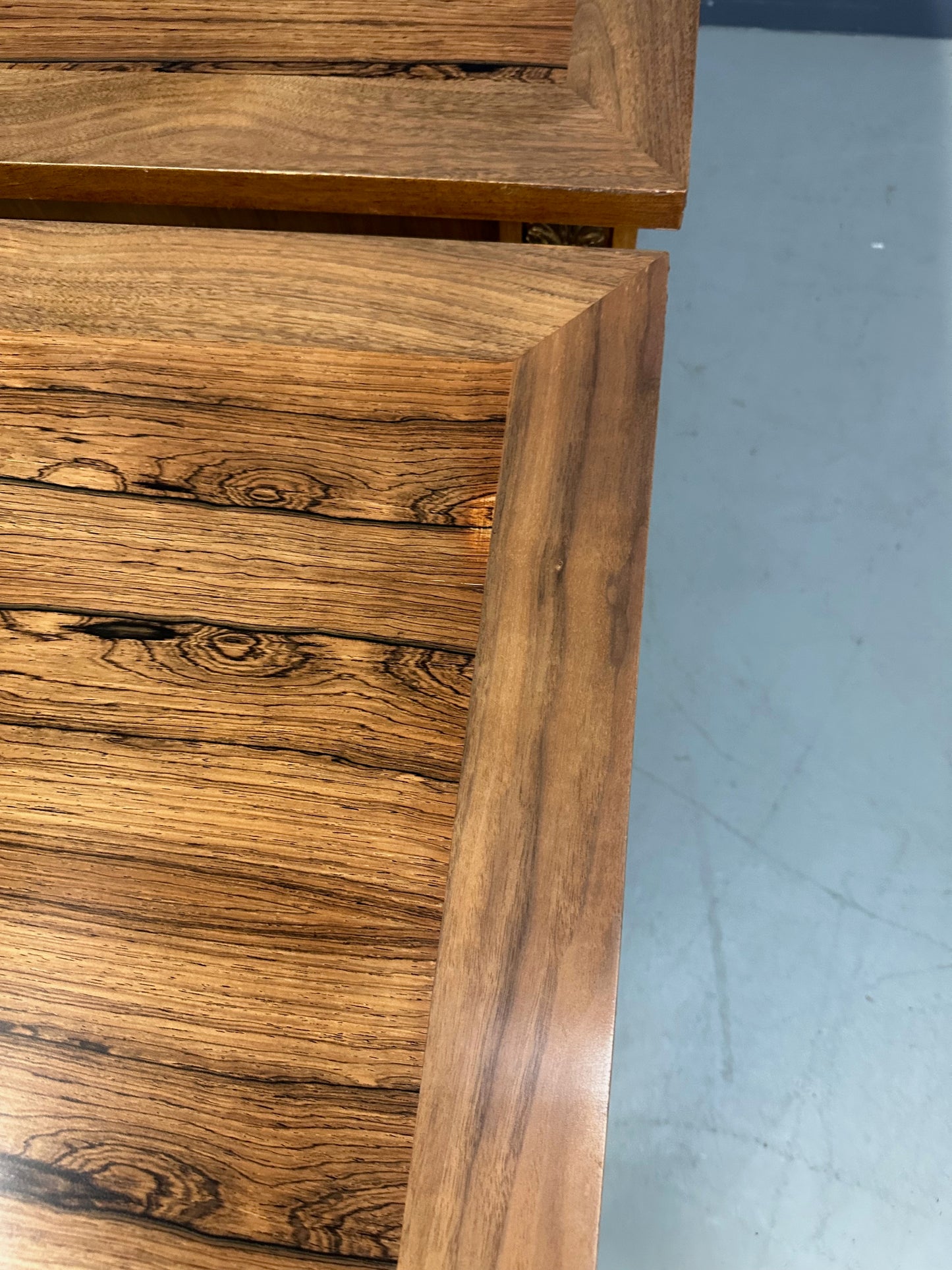 Pair of Mid-Century Neoclassical Style Tables with Rosewood Tops and Fluted Legs