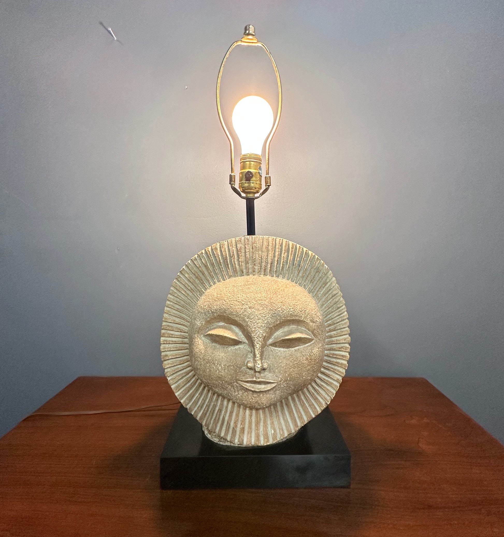 Mid-Century Modern Sun Face Table Lamp by Paul Bellardo by Austin Products Inc.