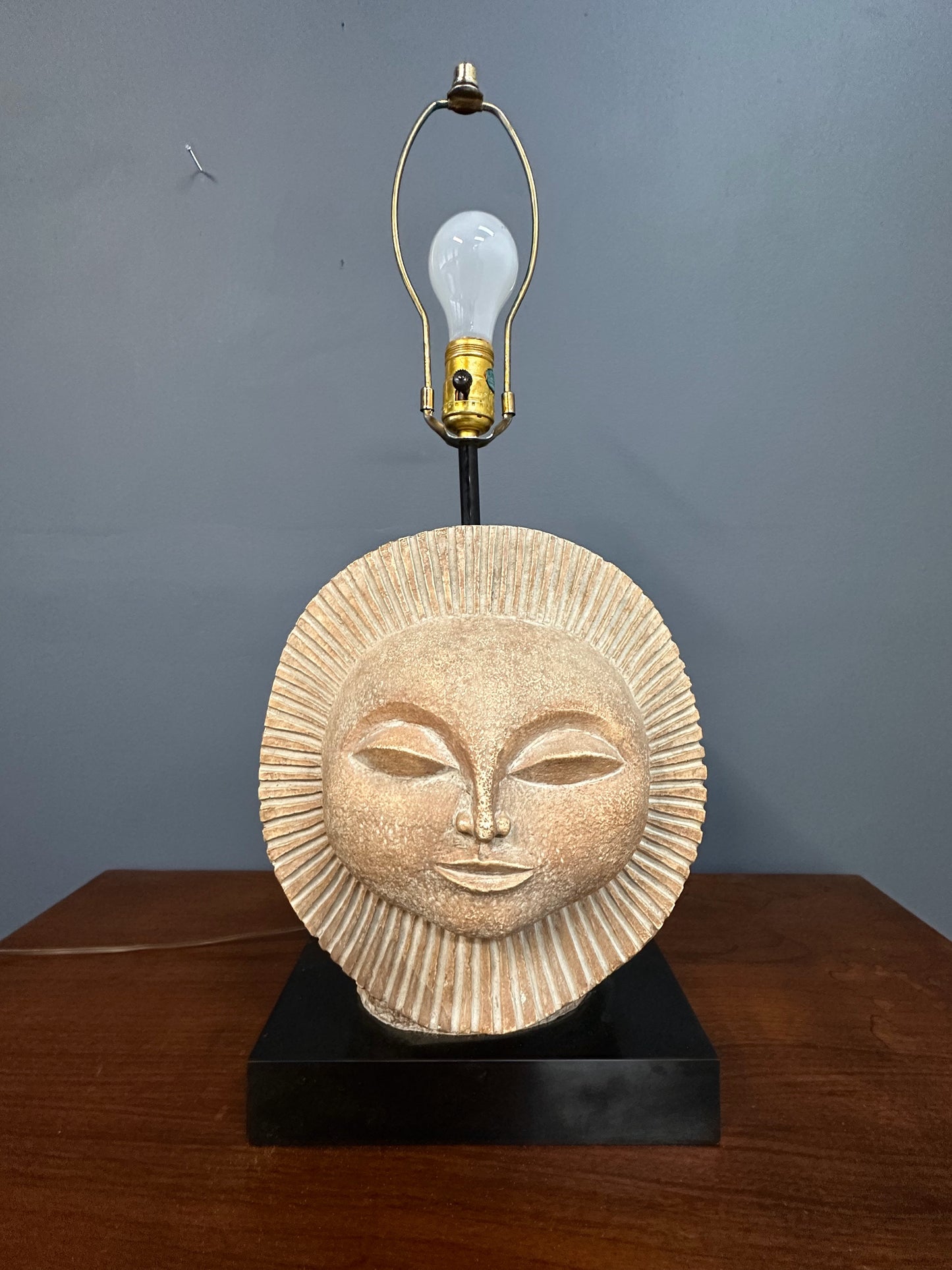 Mid-Century Modern Sun Face Table Lamp by Paul Bellardo by Austin Products Inc.