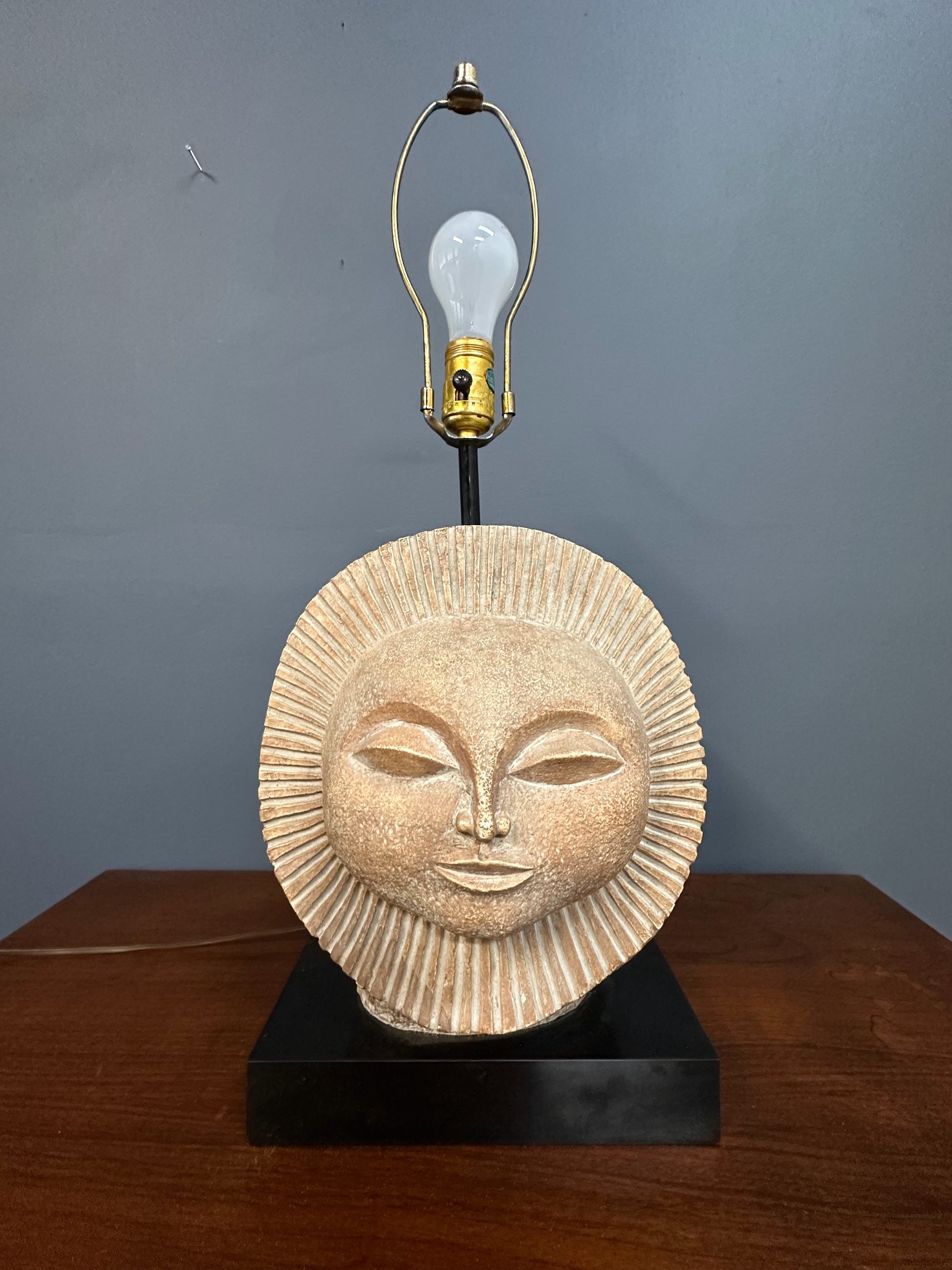 Mid-Century Modern Sun Face Table Lamp by Paul Bellardo by Austin Products Inc.