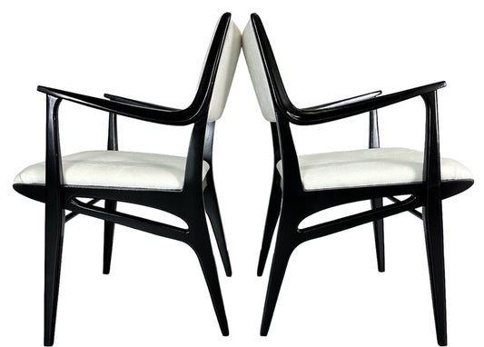 Drexel Set of Six Modernist Lacquered Armchairs by John Van Koert Mid Century