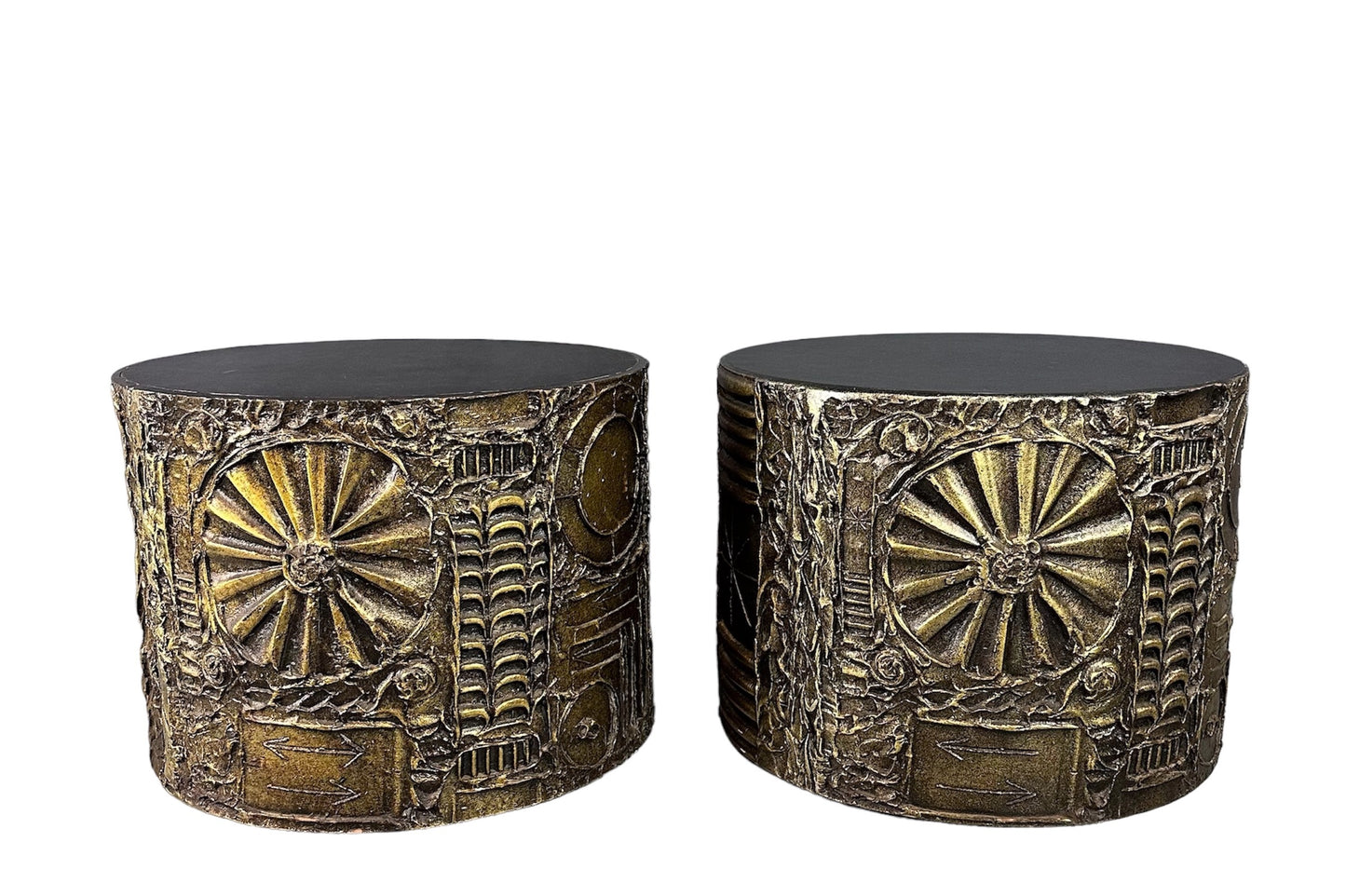 SOLD – 1970s Pair of Adrian Pearsall Brutalist Style Round Side Tables