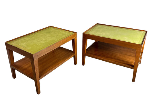 SOLD – Custom Made Side Tables with Leather Tops For The House of Gene Wilder