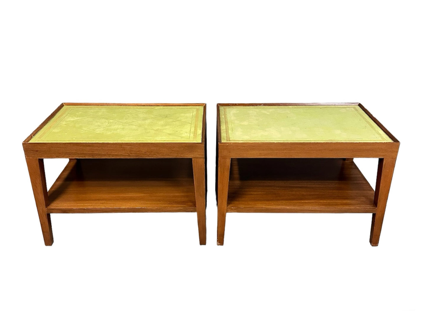 SOLD – Custom Made Side Tables with Leather Tops For The House of Gene Wilder
