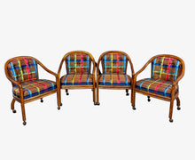 Load image into Gallery viewer, 1970s Set of 4 Drexel Game Table Chairs with Cane Backs Mid Century