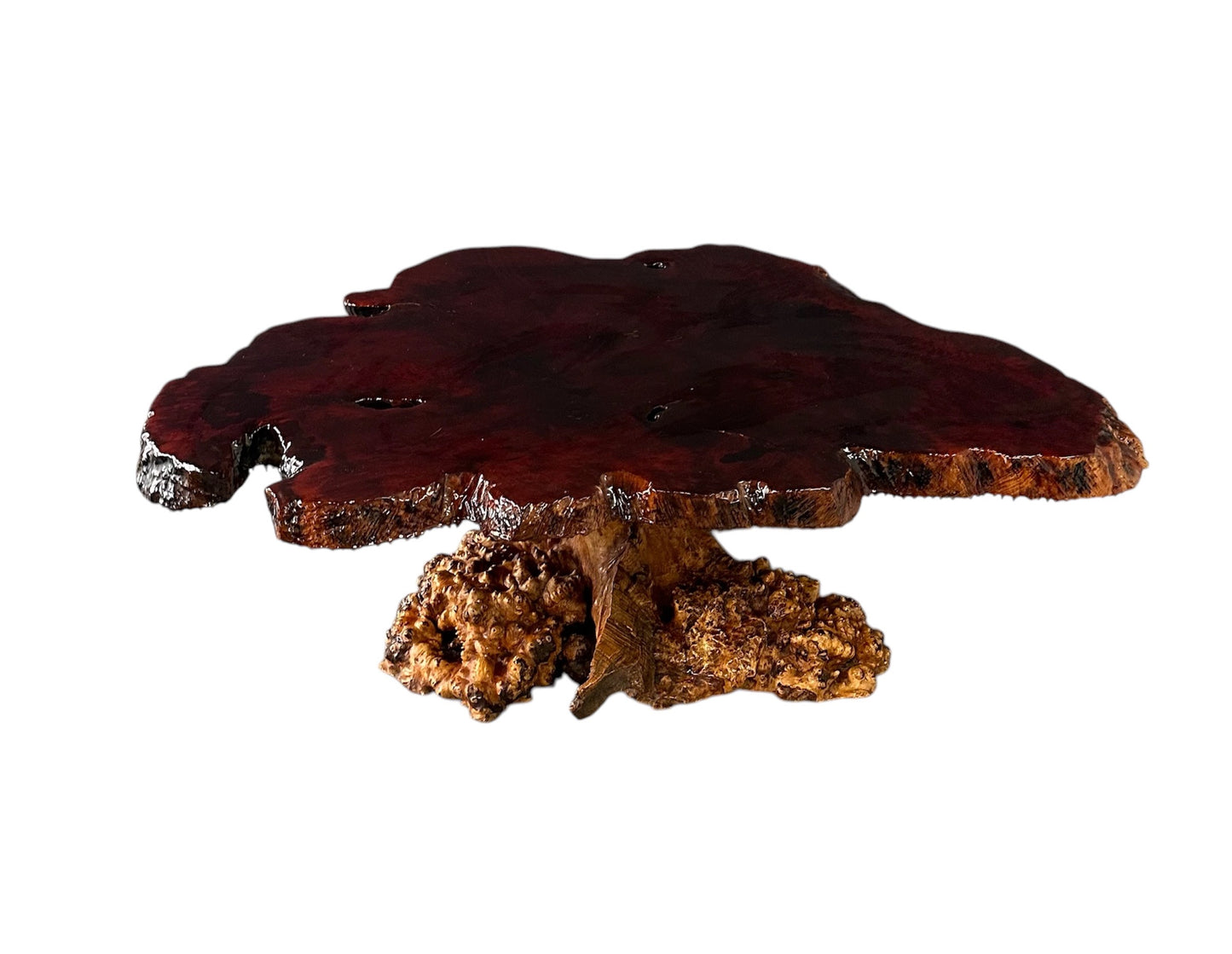SOLD – 1960-70's Vintage California Redwood Burl Table Mid Century
