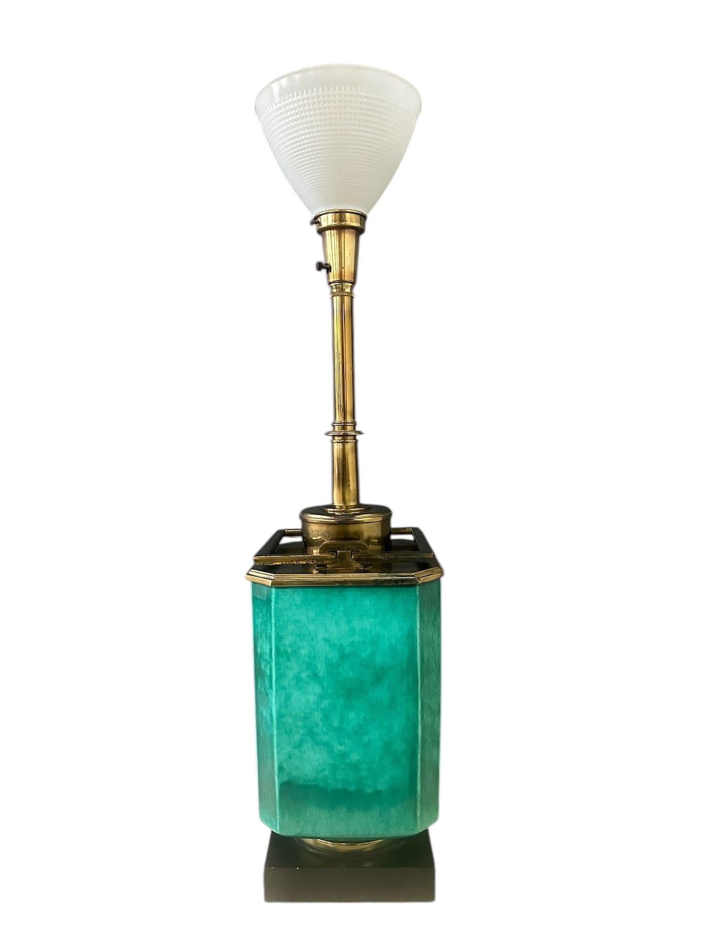 SOLD – Impressive Ceramic and Brass Table Lamp by Edwin Cole for Stiffel